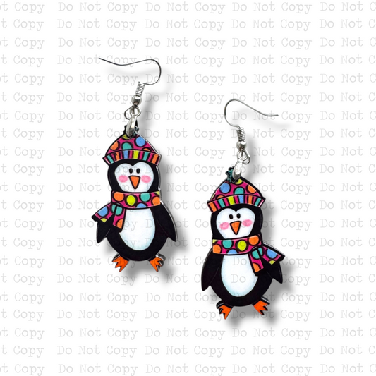 Winter Penguin Earring Sublimation Blank Kit | ARA
