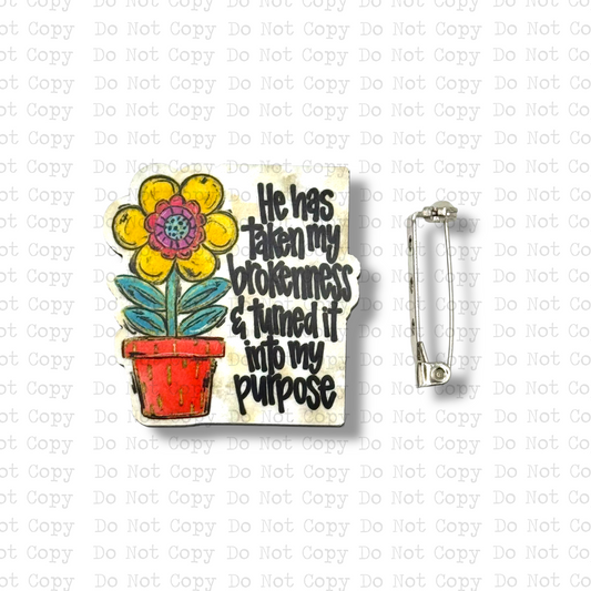 Brokenness Into Purpose Lapel Pin Sublimation Blank Kit | Set of 2 ARA