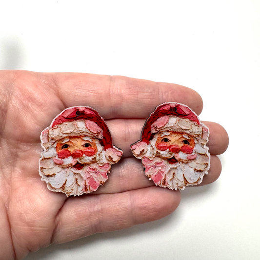 Hand Painted Santa Earring Sublimation Blanks | TTDC