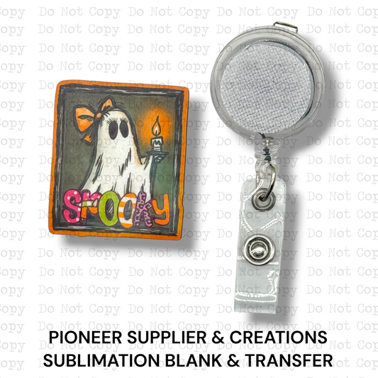 Spooky Candle Ghost Badge Button Sublimation Blank | Set of 2 TGDD