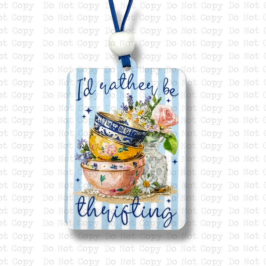 I'd Rather Be Thrifting Car Charm Sublimation Blank
