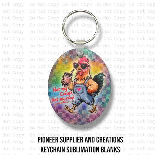 Chicken Snarky Animal Keychain Sublimation Blank Kit