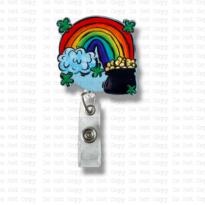 Pot Of Gold Badge Button Sublimation Blank | Set of 2