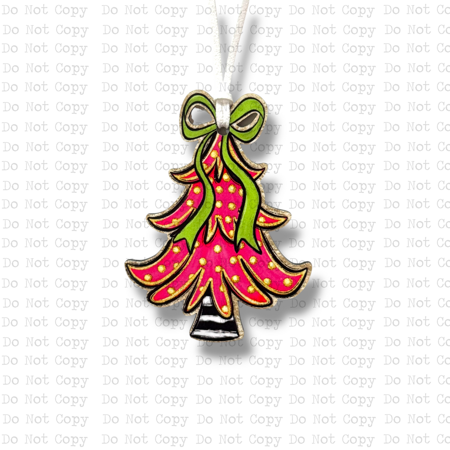 Hot Pink Christmas Tree Ornament Sublimation Blank