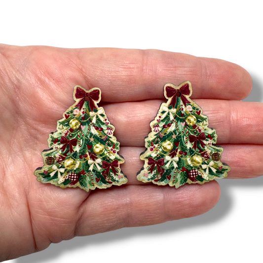 Preppy Coquette Christmas Tree Earring Sublimation Blanks