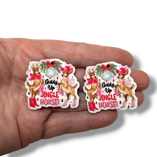 Giddy Up Jingle Horses Earring Sublimation Blanks