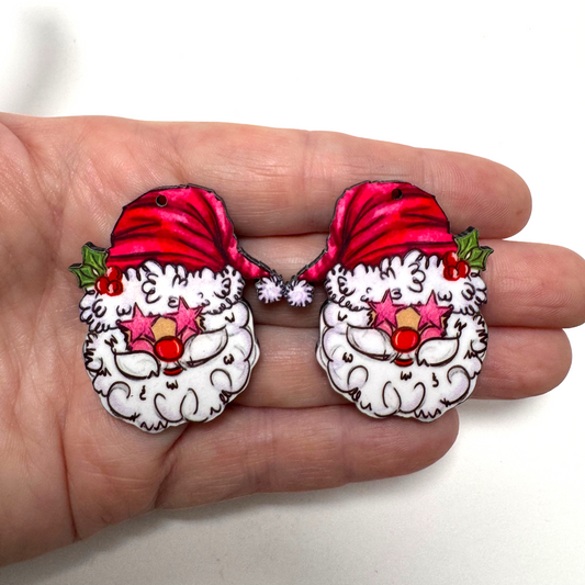 Preppy Santa Earring Sublimation Blanks