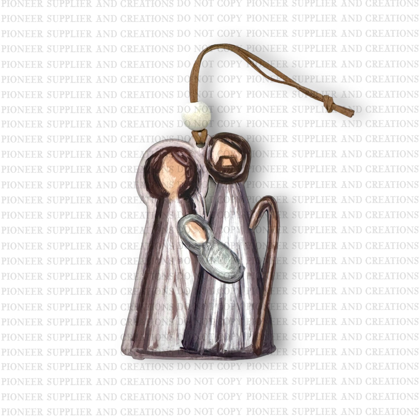 Rustic Nativity Ornament Sublimation Blank and Transfer | Exclusive