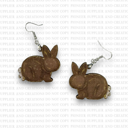 Hand Drawn Bunny Earring Sublimation Blanks | Exclusive Alicia Ray Art
