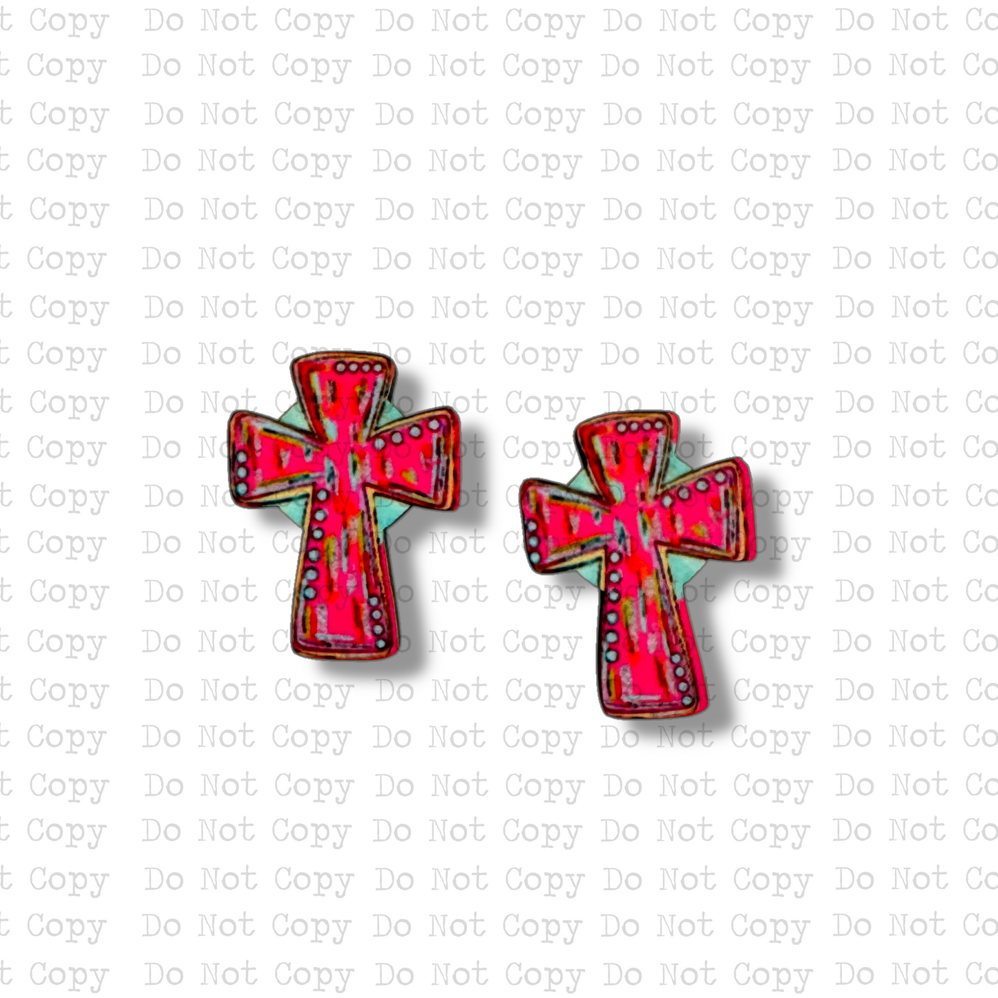 STUD Pink Cross Sublimation Blanks Kit | 4 PAIR