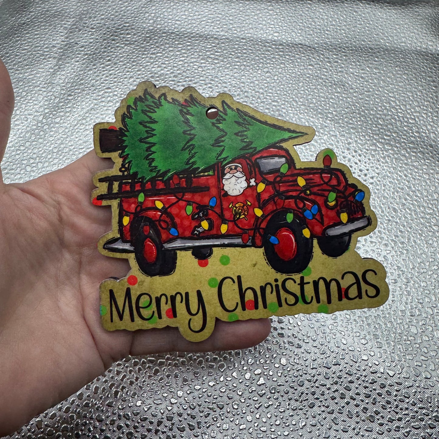 Firetruck Ornament Pressed Blank