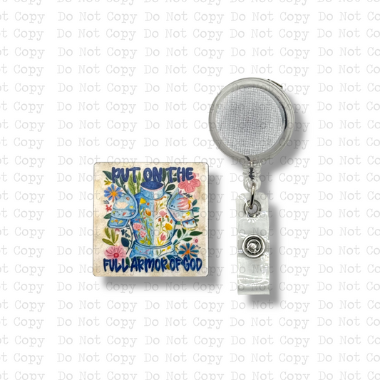 Put On The Full Armor Of God Badge Button Sublimation Blank | Set of 2 SDD