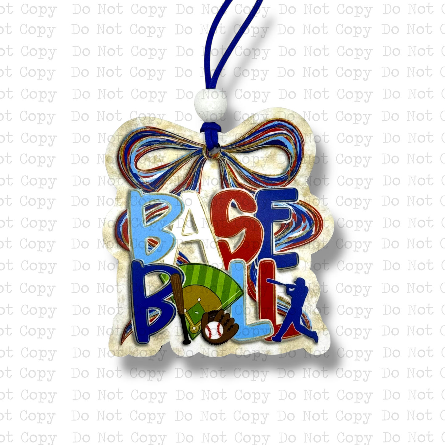 Baseball Coquette Watercolor Car Charm Sublimation Blank | TCC