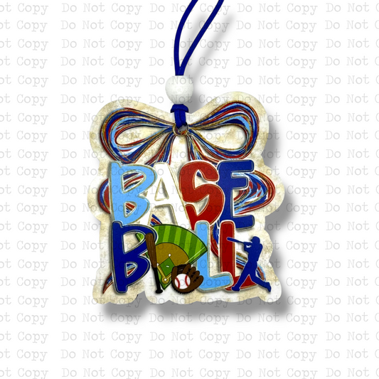 Baseball Coquette Watercolor Car Charm Sublimation Blank | TCC