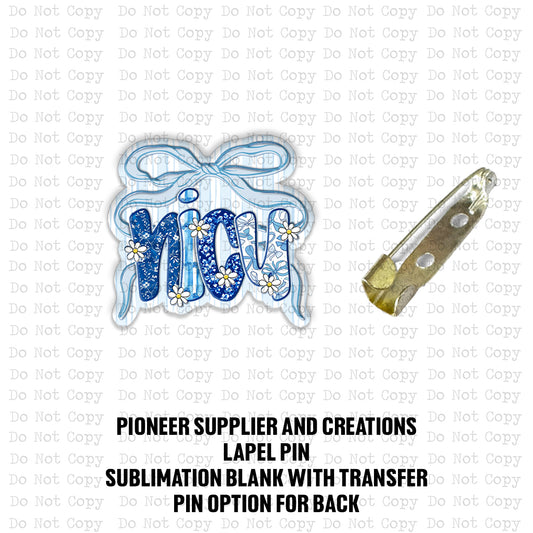 NICU Chinoiserie Bow Lapel Pin Sublimation Blank Kit