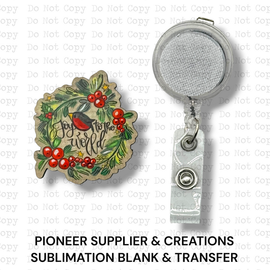 Joy To The World Cardinal Badge Button Sublimation Blank | Set of 2 AAS