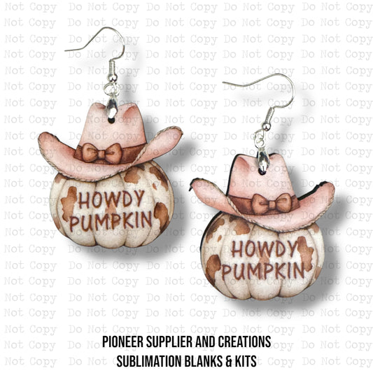 Howdy Pumpkin Earring Sublimation Blank Kit