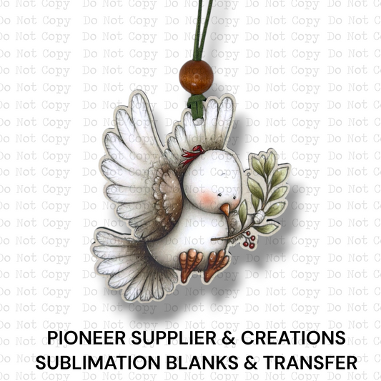 Christmas Dove Ornament Sublimation Blank