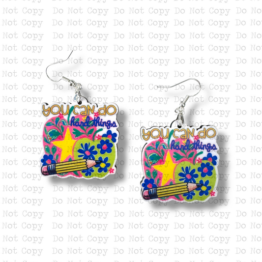 You Can Do Hard Things Earring Sublimation Blank Kit