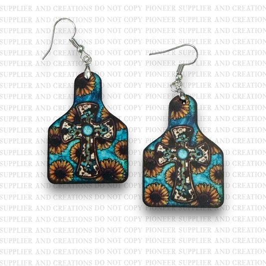 Cowtag Cross Earring Sublimation Blank Kit (w/ transfers and hardware) | Exclusive