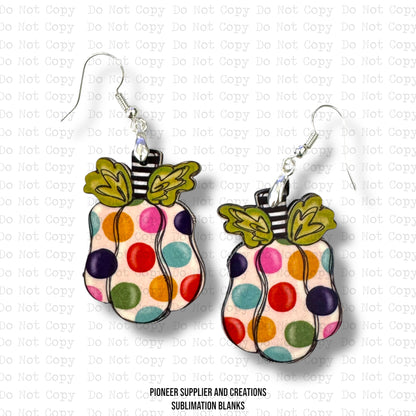 Multidot Whimsy Pumpkin Earring Sublimation Blanks | Exclusive