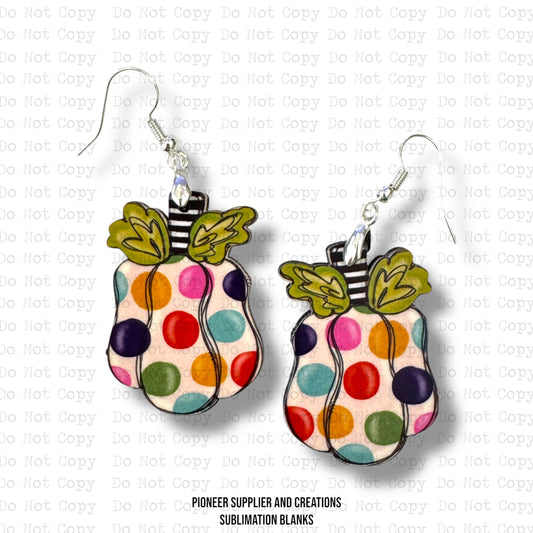 Multidot Whimsy Pumpkin Earring Sublimation Blanks | Exclusive