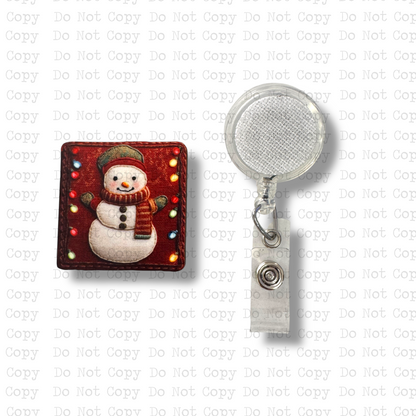 Snowman Tapestry Badge Button Sublimation Blank
