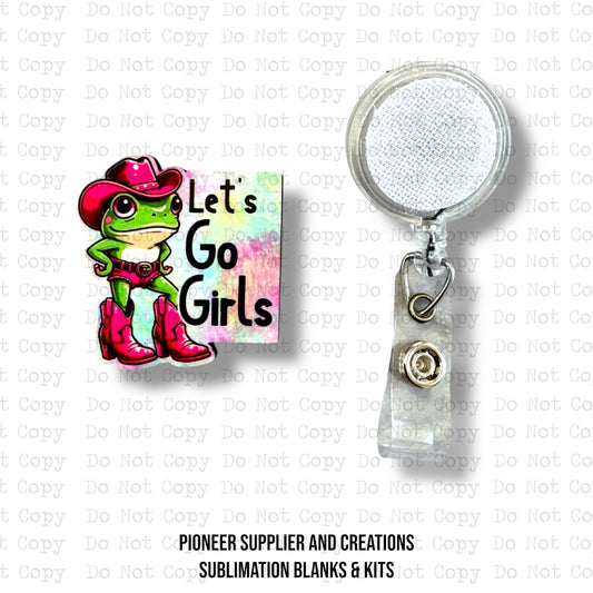 Lets Go Girls Badge Button Sublimation Blank | Set of 2