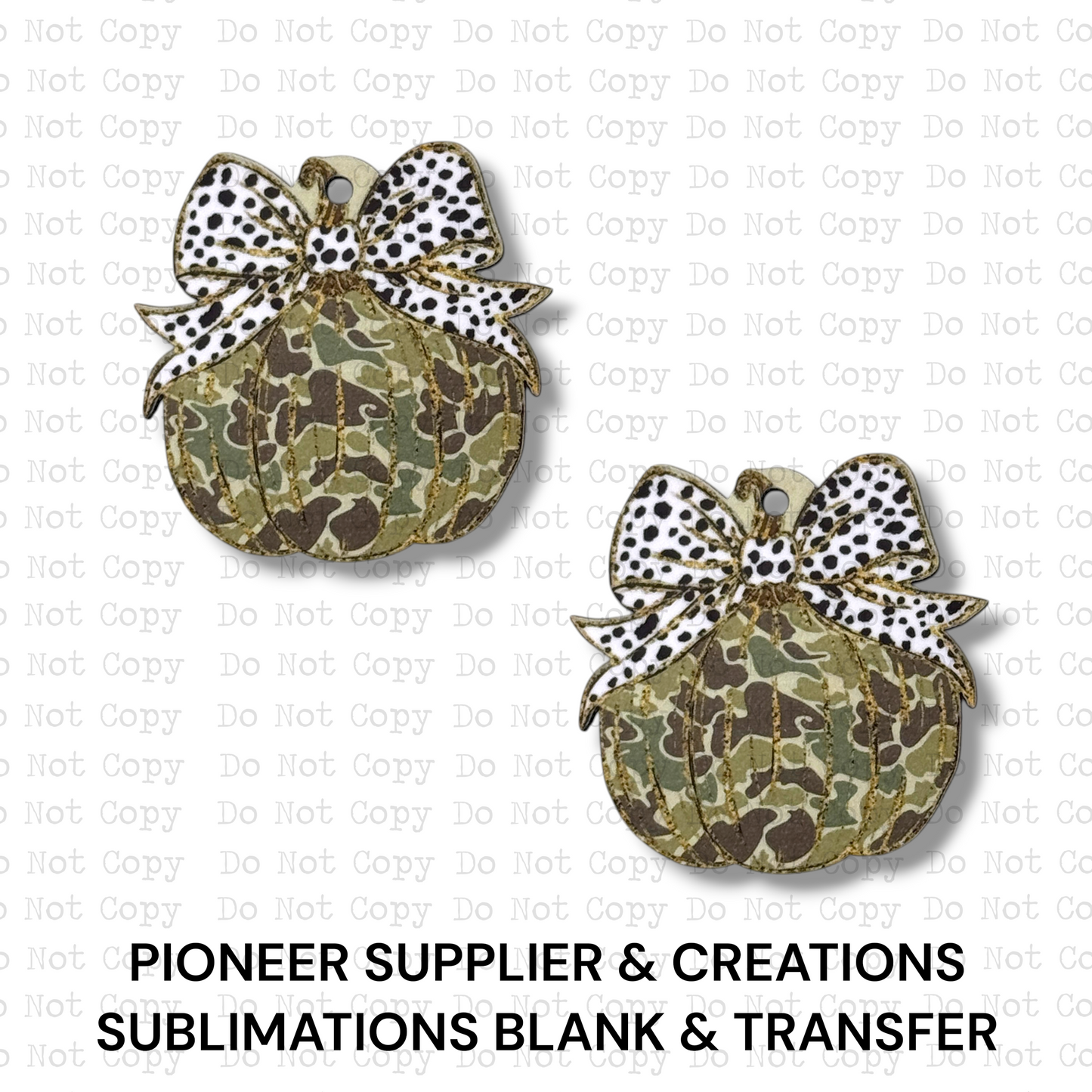 Camo Pumpkin Mini Ornaments Sublimation Blank | Set of 2
