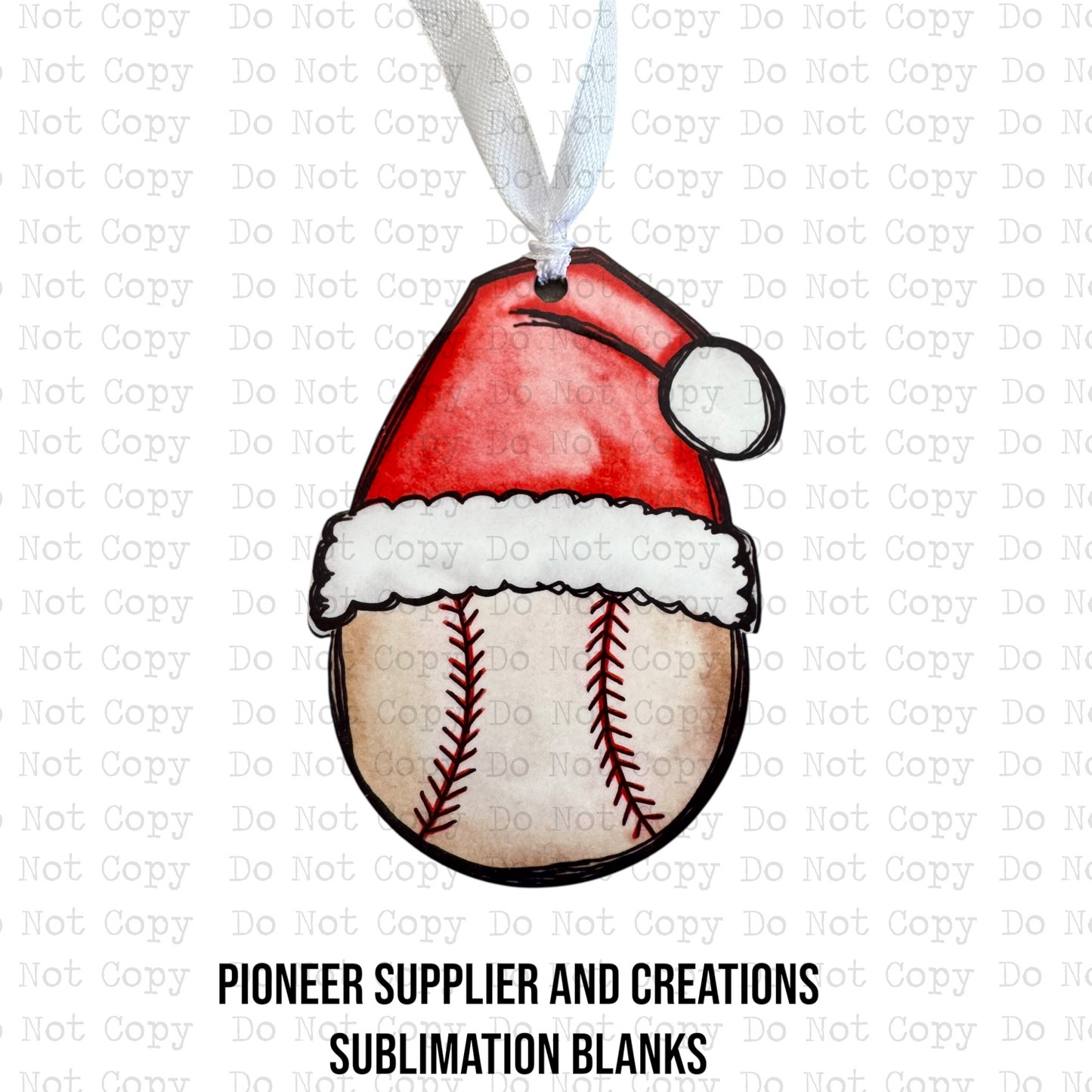 Santa Hat Sports Ornament Sublimation Blanks | Exclusive Monogram Moments