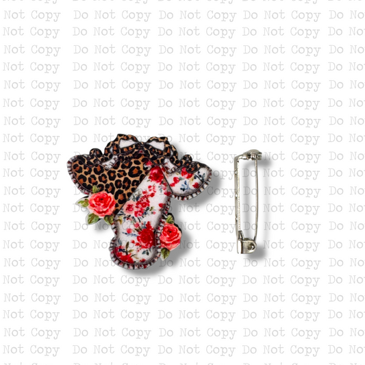 Rosie Leopard Cow Lapel Pin Sublimation Blank Kit | Set of 2
