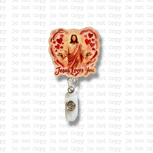 Jesus Loves You Brushstroke Badge Button Sublimation Blank | Set of 2