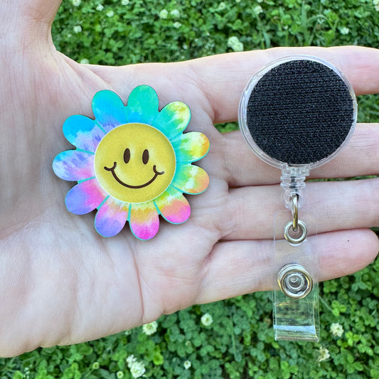 Smiley Flower Badge Button Sublimation Blank | Set of 2