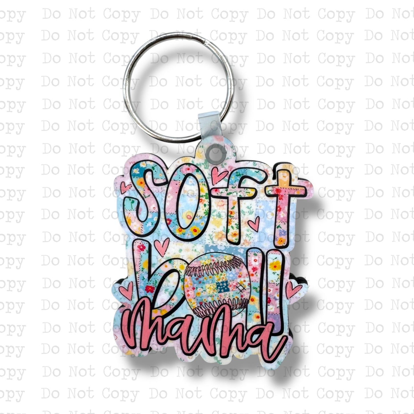 Softball Mama Quilt Keychain Sublimation Blank Kit