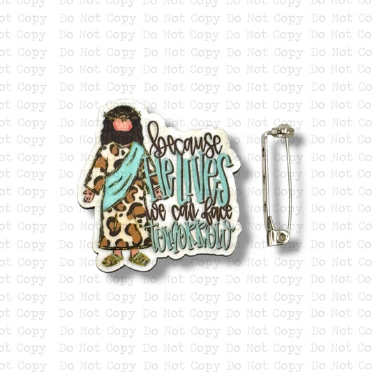 Because He Lives Lapel Pin Sublimation Blank Kit | Set of 2 CRC