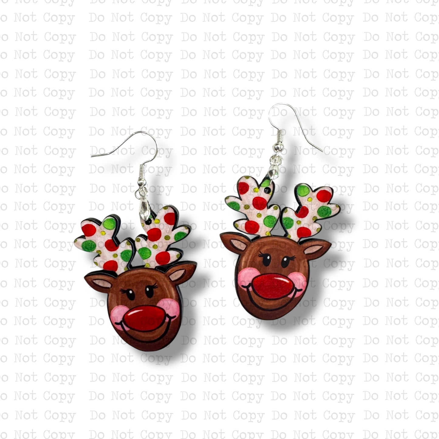 Glittery Reindeer Earring Sublimation Blank Kit
