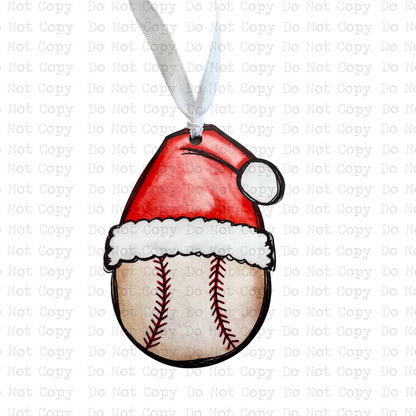 Santa Hat Sports Ornament Sublimation Blanks | Exclusive Monogram Moments