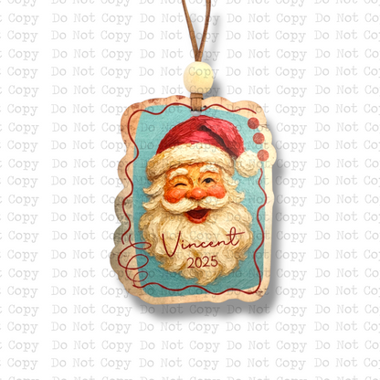 Impasto Santa Name Ornament Sublimation Blank