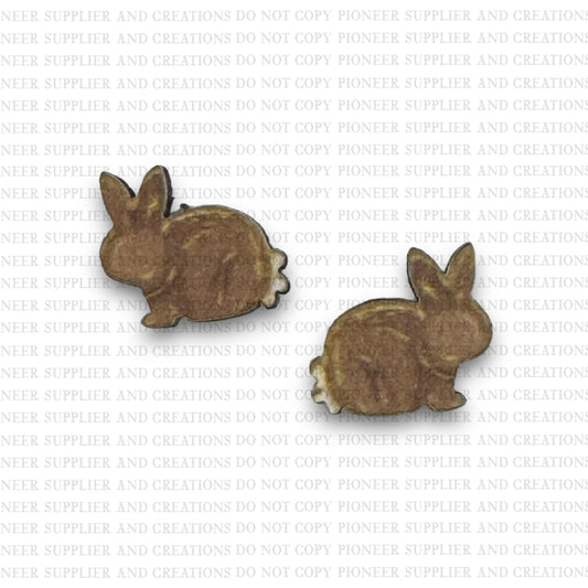 STUD Hand Drawn Brown Bunny Sublimation Blanks Kit | 4 PAIR