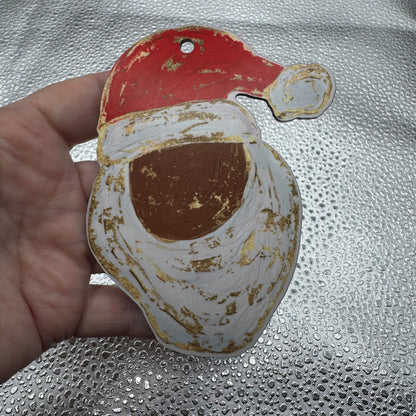 Gold Santa Ornament Pressed Blank