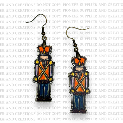 Hand Drawn Nutcracker Earring Sublimation Blanks | Exclusive Graphx & More