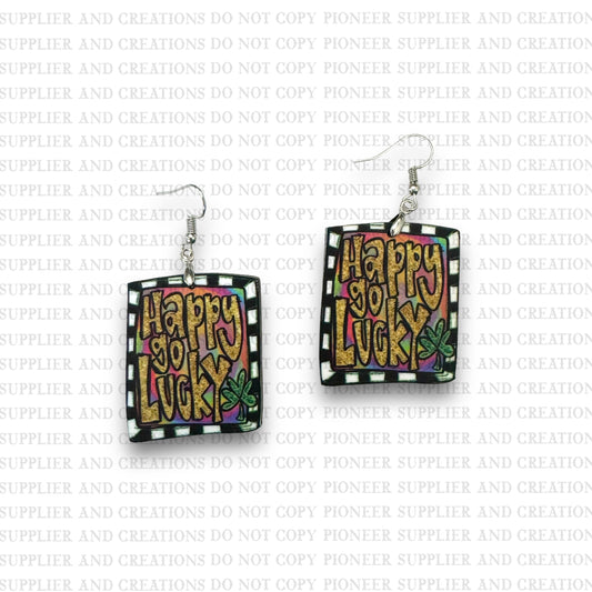 Happy Go Lucky Earring Sublimation Blanks | Exclusive Alicia Ray Art