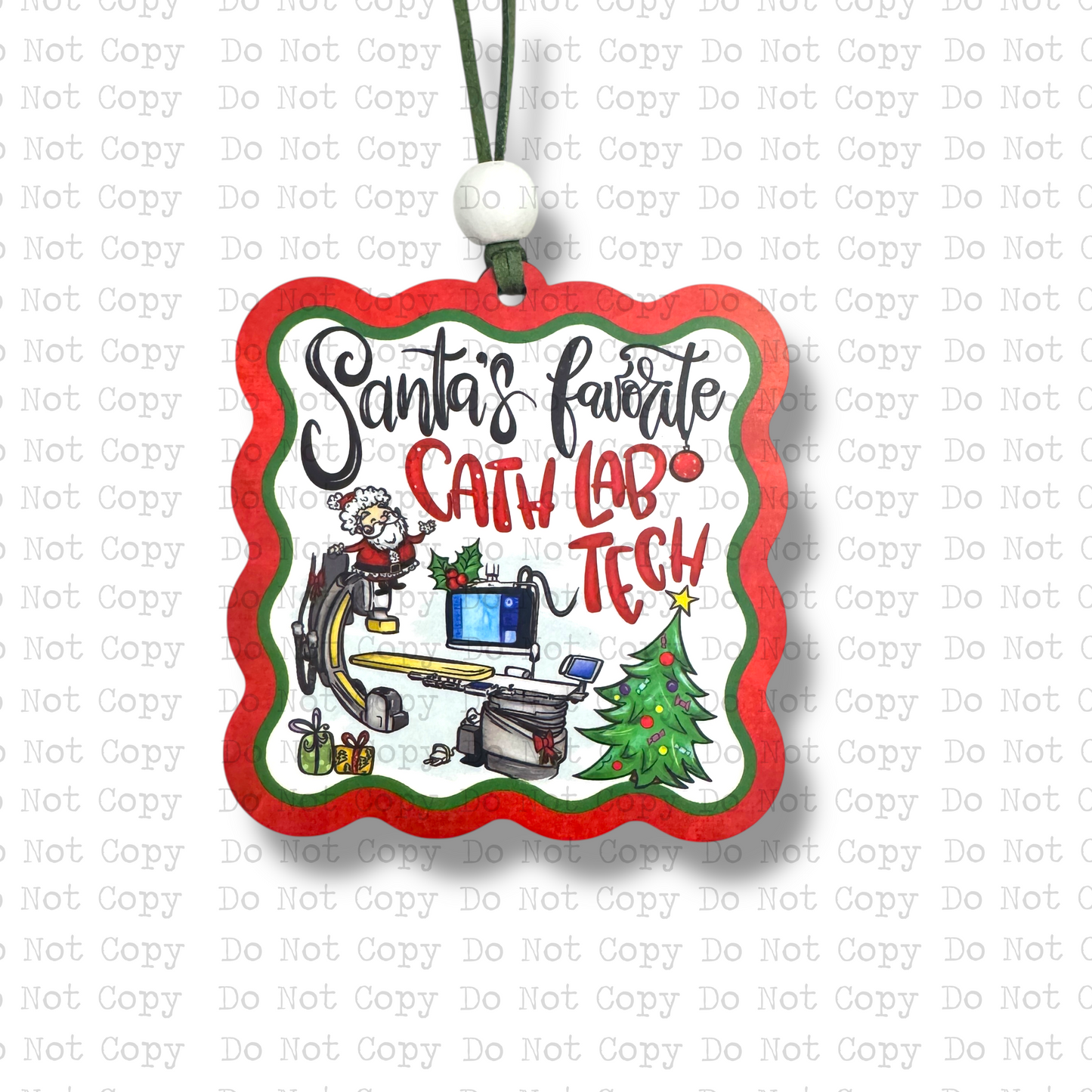 Santa's Favorite Cath Lab Tech Ornament Sublimation Blank | AAS