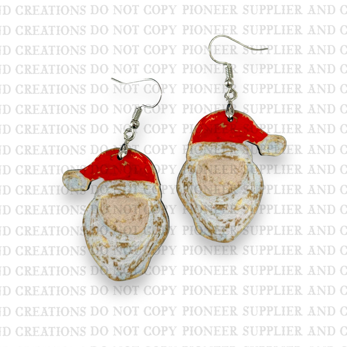 Gold Light Santa Earring Sublimation Blank Kit (4 Pair w/ transfers and hardware) | Exclusive
