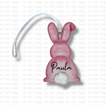 Bunny Easter Bag Tag Sublimation Blanks | Exclusive Monogram Moments