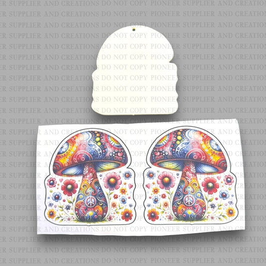 Mushroom Garden Air Freshener & Transfer Sublimation Blank Kit