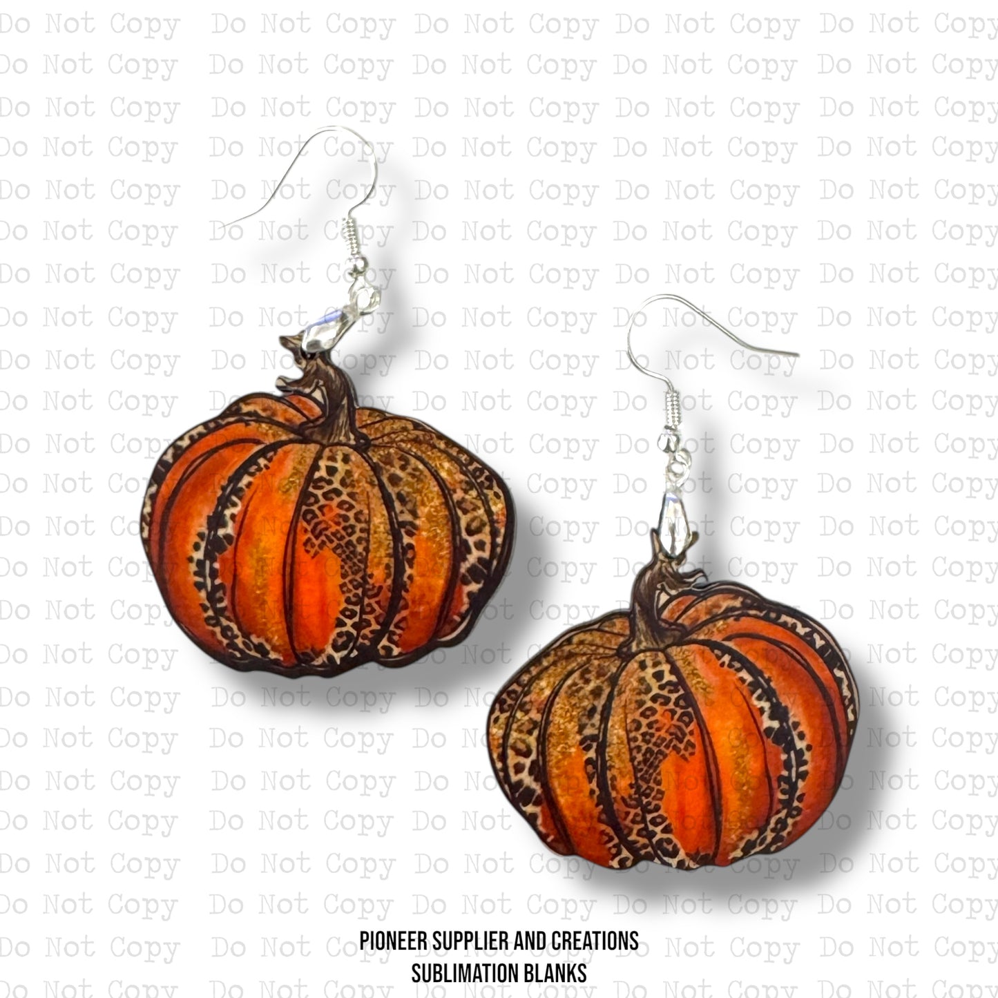 Leopard Pumpkin Shaped Earring Sublimation Blanks | Exclusive