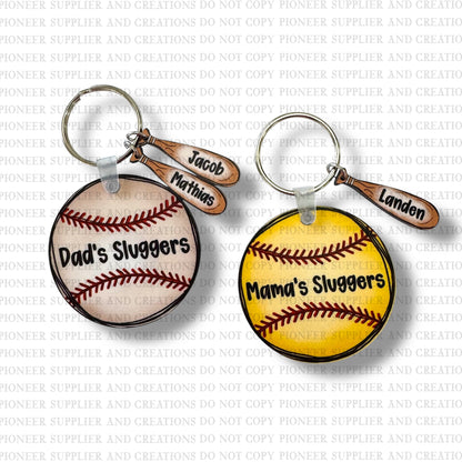 Baseball | Softball Keychain | Add-On Bat Sublimation Blanks