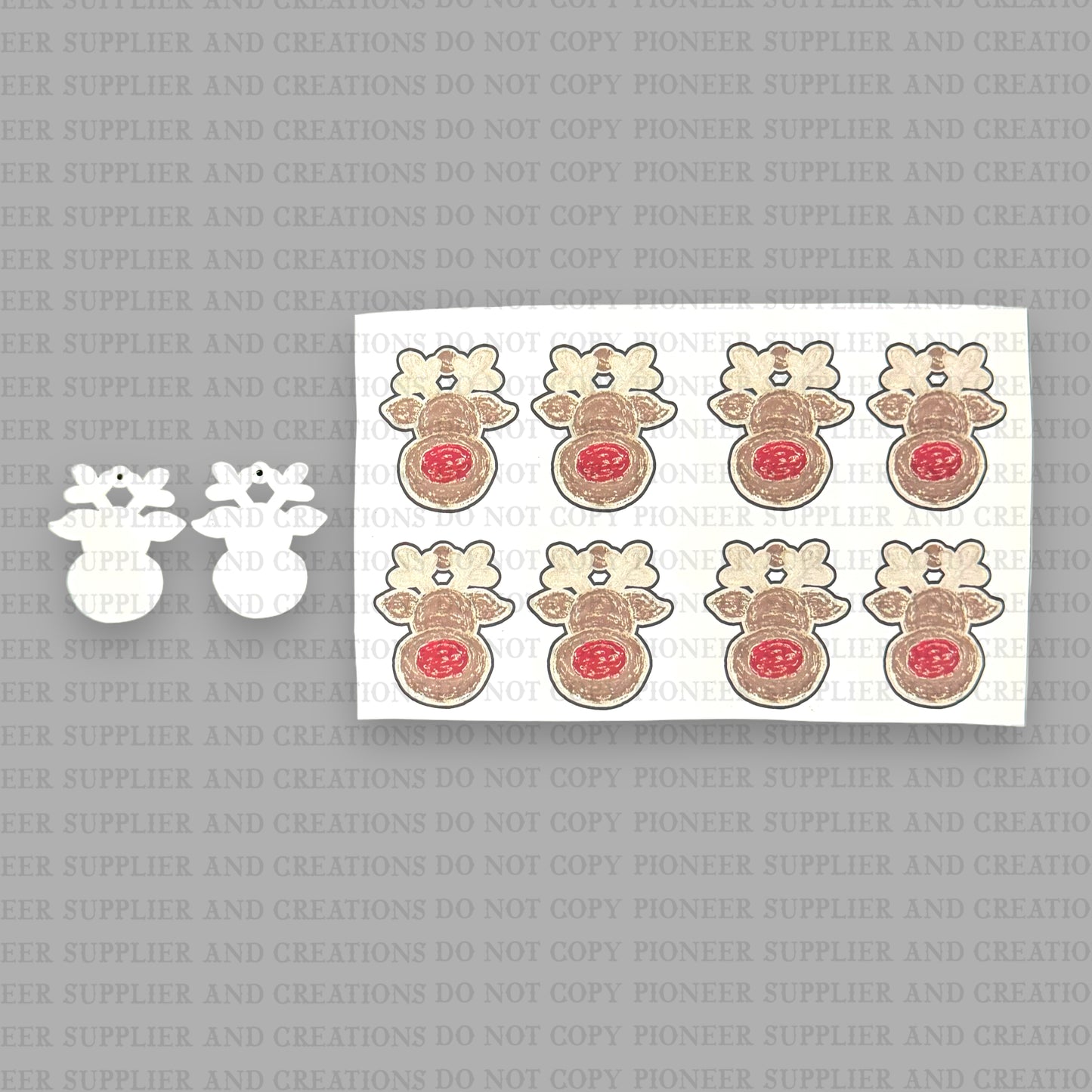 Rudolf Earring Sublimation Blank Kit (4 Pair w/ transfers and hardware) | Exclusive