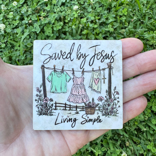 Saved By Jesus Living Simple Magnet Sublimation Blank Kit